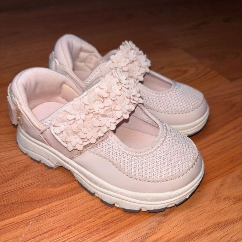 Cottagecore Coquette Pink Zara Floral Strap Mary Jane Sneakers Toddler size 5.5